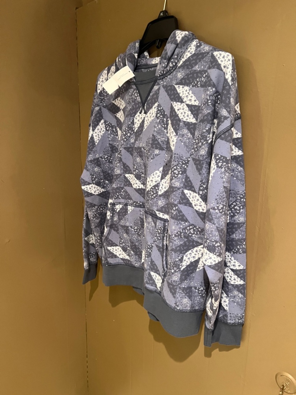 American Eagle Outfitters Blue & White Geometric Crewneck Hoodie - Picture 6 of 11